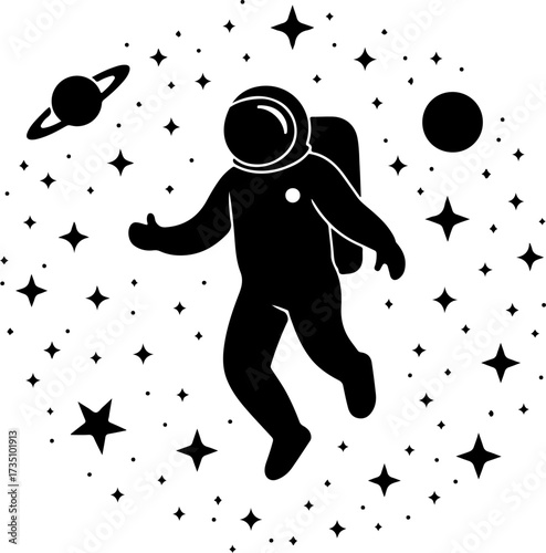 Astronaut silhouette design