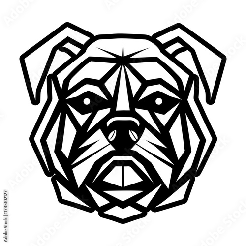 A glyph style icon showing a bulldog logo