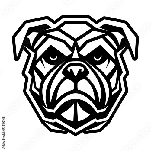 A glyph style icon showing a bulldog mascot