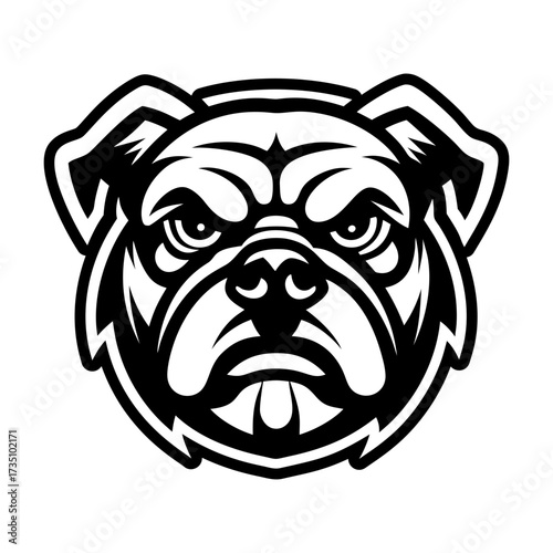 A filled style icon representing a canis bulldog