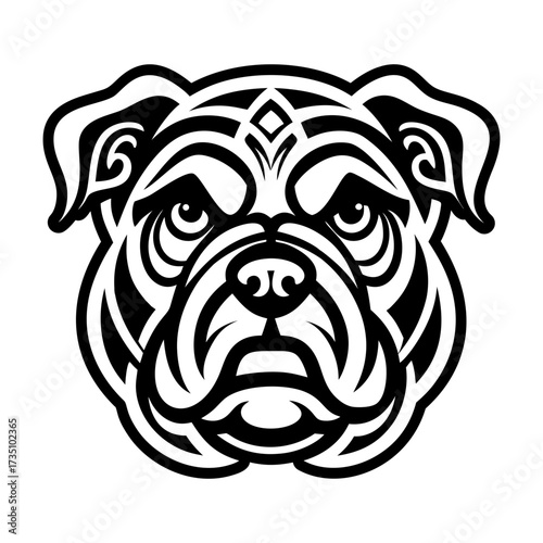 A filled style icon representing a bulldog symbol