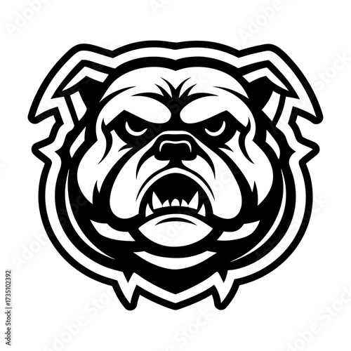 A glyph style icon showing a bulldog mascot