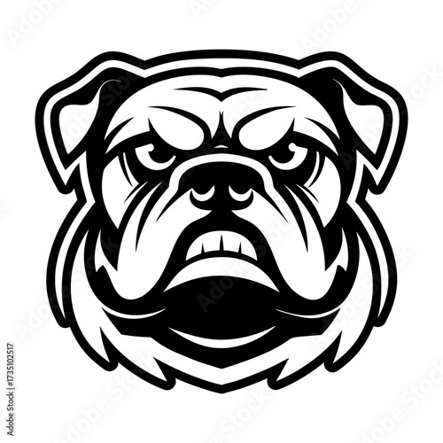 A glyph style icon showing a bulldog mascot