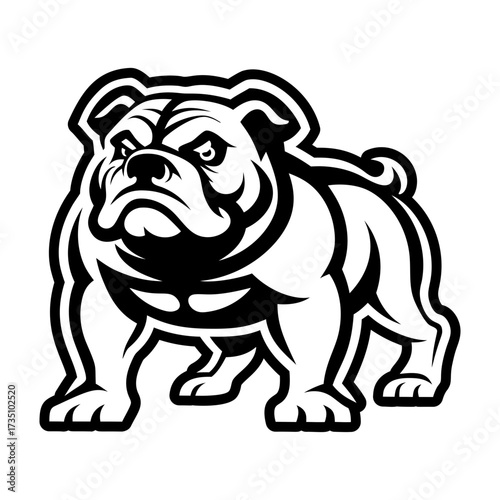 A filled style icon representing a canis bulldog