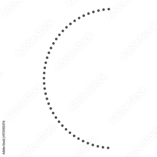 Dotted curved line with gentle arc, perfect for soft borders, feminine designs, or elegant decorative accents in invitations.
