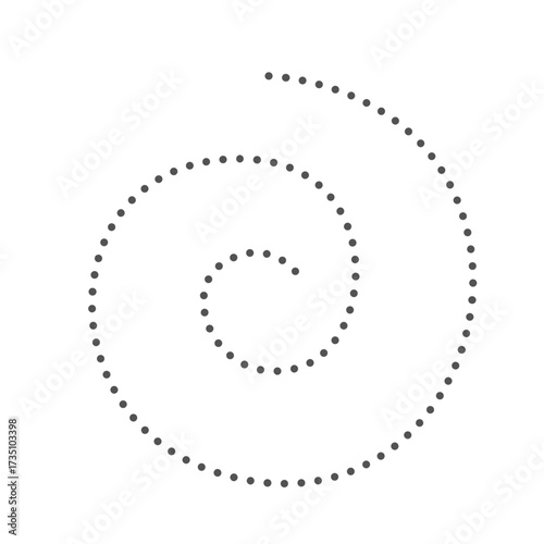 Dotted spiral line with rhythmic curve, ideal for hypnotic, meditative, or artistic design accents in UI/UX and presentations.
