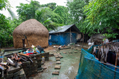 Rural village house in Bangladesh coastal area