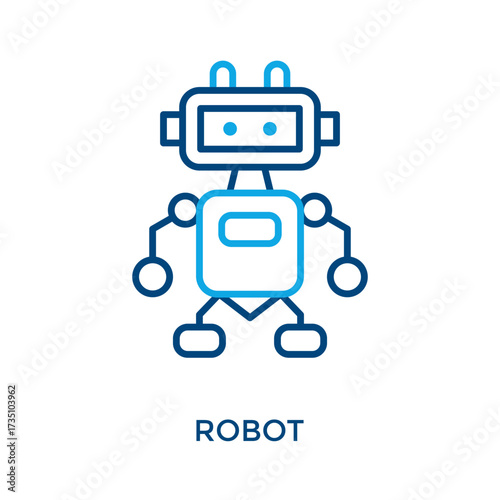 Robot Icon )Outline olor Style. Vector Illustration For Graphic Design