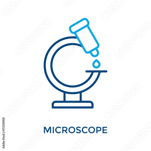 Microscope Icon )Outline olor Style. Vector Illustration For Graphic Design