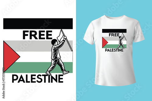 free free palestine flag t-shirt design vector banner