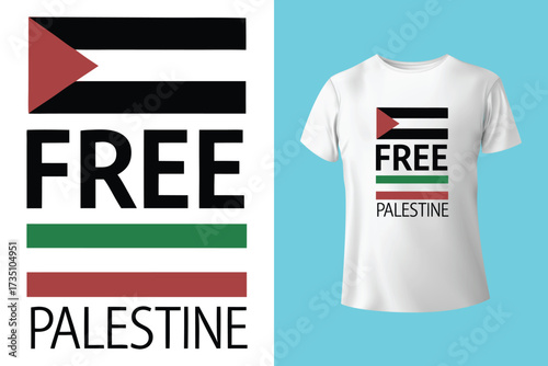 free free palestine flag t-shirt design vector banner