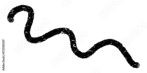 hand drawn charcoal black grunge curve line. vector
