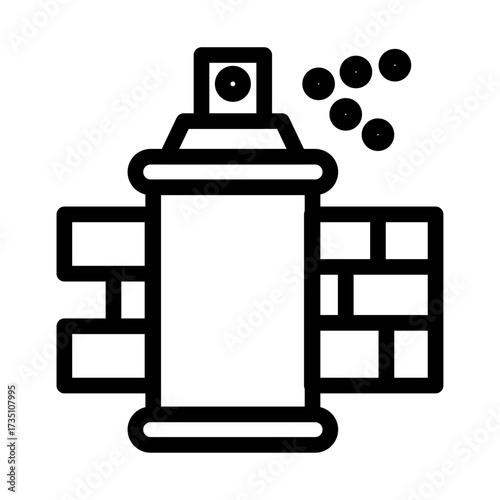 Spray Paint Can Line Icon of Street Art Icon Set