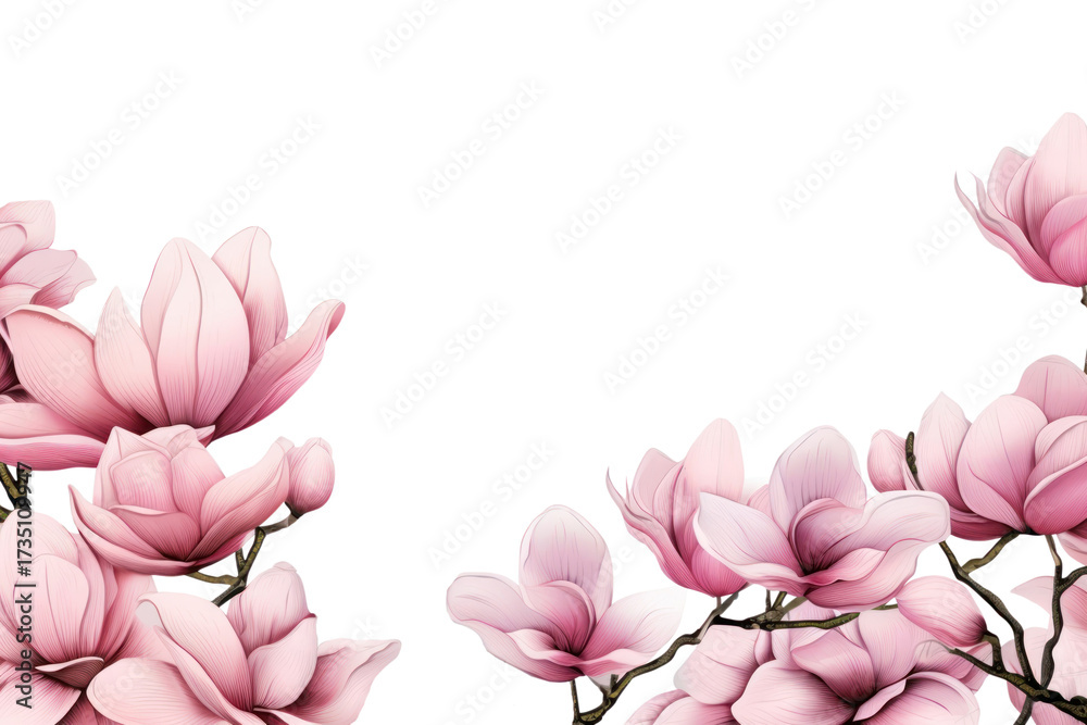 Naklejka premium PNG Magnolia backgrounds blossom flower.