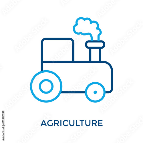 Agriculture Icon Outline Color Style. Vector Illustration For Graphic Design
