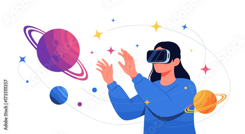 Exploring the vast digital universe with immersive virtual reality technology and interactive augmented reality experiences.
