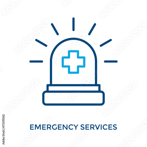 Emergency Services Icon Outline Color Style. Vector Illustration For Graphic Design