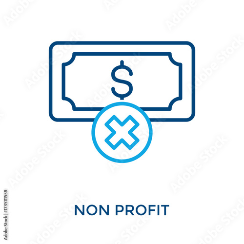 Non Profit Icon Outline Color Style. Vector Illustration For Graphic Design