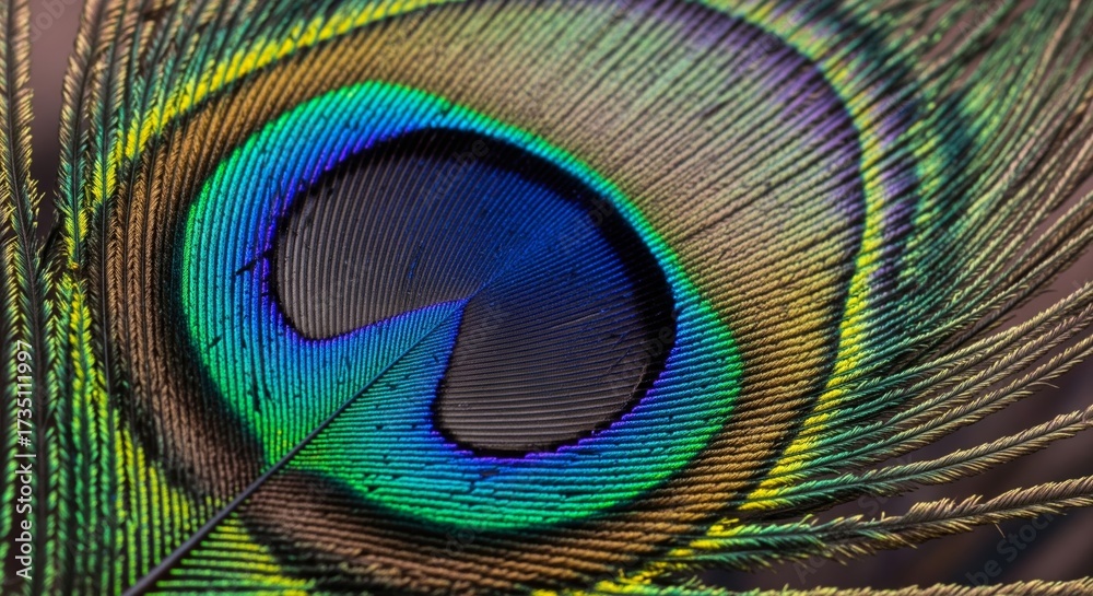Obraz premium Close Up Of A Colorful Peacock Feather Detail
