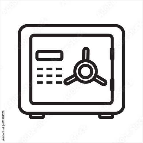 Secure Banking Simple Icon of a Safe Representing Financial Protection and Security Measures