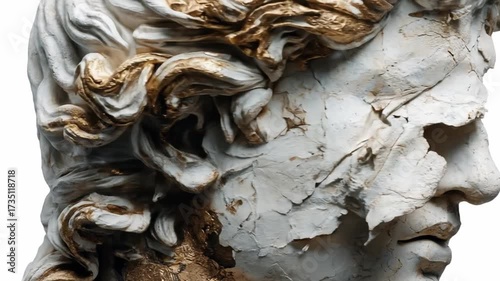 Damaged ancient sculpture head