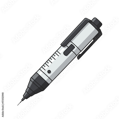 Medical syringe injection illustration, healthcare vaccination, immunization and medical treatment flat vector design