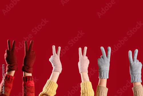 Multiple hands in colorful ...