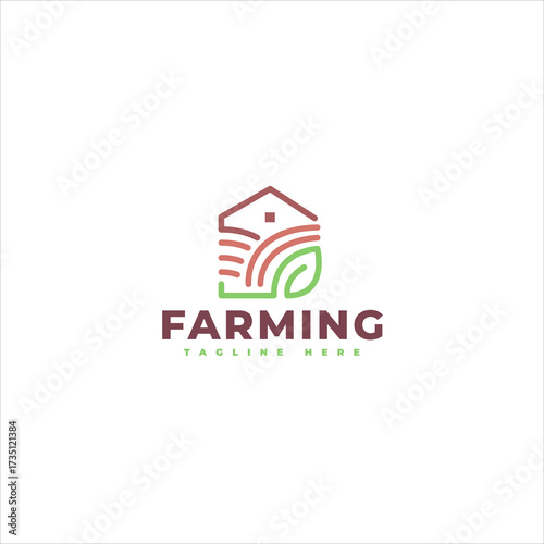Geometric Farm House Agriculture Brand Identity Logo
