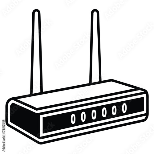 wi fi sign wireless router on white background