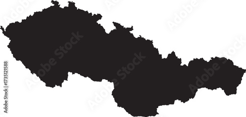 Czechoslovakia Map Silhouette