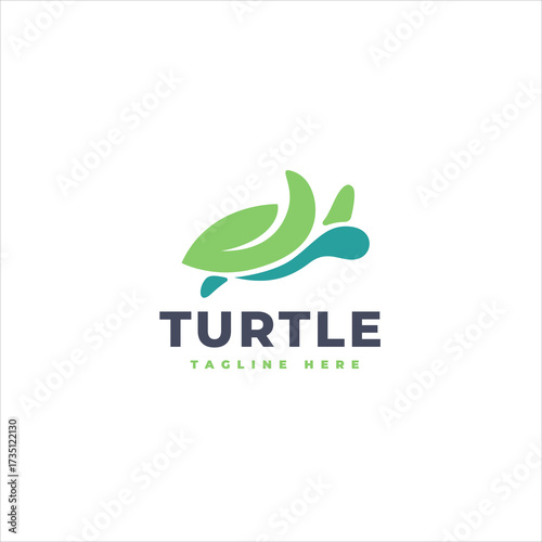 Creative Aquatic Turtle Shape Symbol Design Logo Template