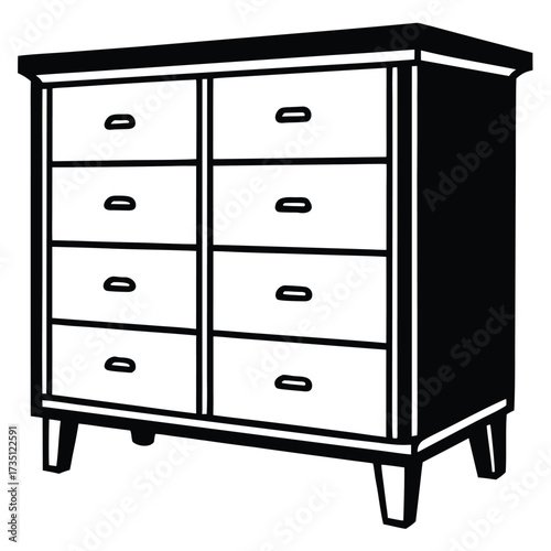 chest of drawers vector illustration