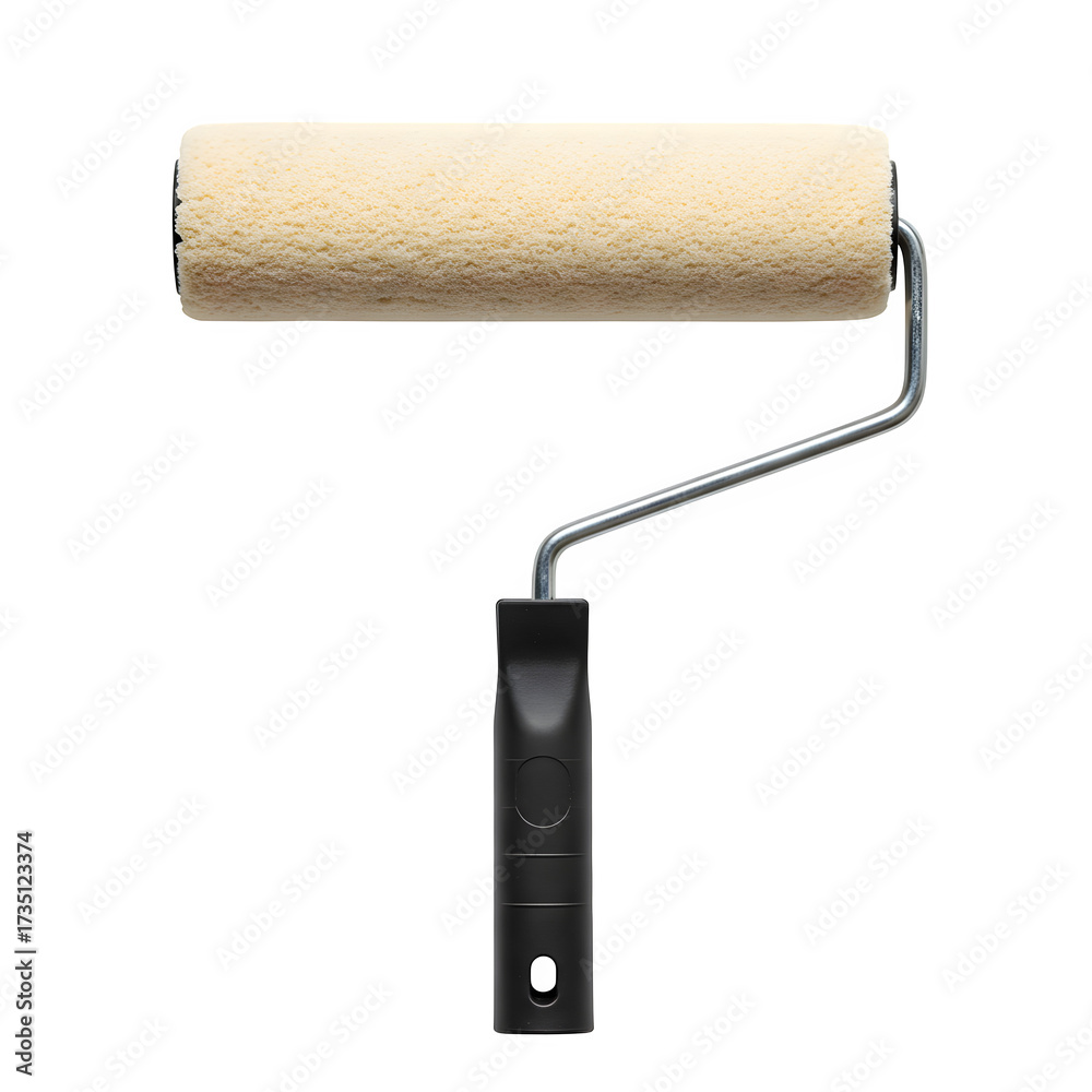 Fototapeta premium High-quality foam paint roller, perfect for smooth painting projects, home improvement, and professional use. isolated on white background