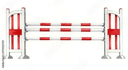 Show jumping obstacle isolated on white background