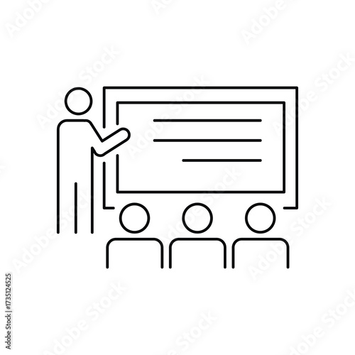 Training workshop icon, learning session linear sign isolated on white background ? editable vector illustration..eps
