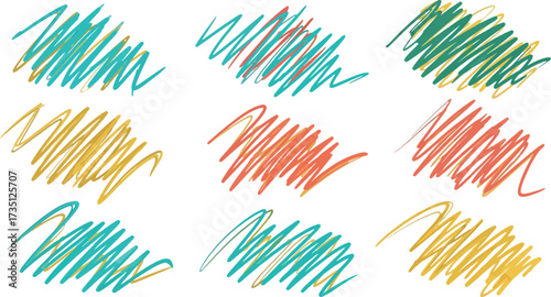 Colorful scribble strokes create a vibrant and playful abstract design, perfect for adding a touch of artistic flair to any project.