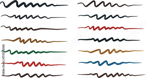 Colorful eyeliner swatches showcase a variety of shades and textures for makeup artistry and cosmetic product presentation.