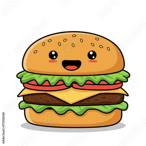 Cute cartoon cheeseburger – fun and playful fast food illustration