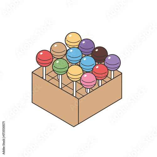 Assorted Lollipops Colorful Candy Bundle Illustration Perfect for Sweet Shop, Children’s Party, and Holiday Decor