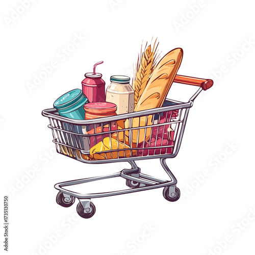 Baguette in Shopping Cart