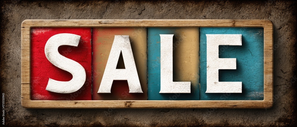 Obraz premium A colorful sign displaying the word