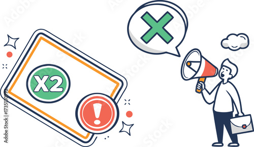 megaphone illustration warning symbol indicator 
