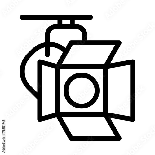 Stage Lighting Line Icon of Theatrical Production Icon Set