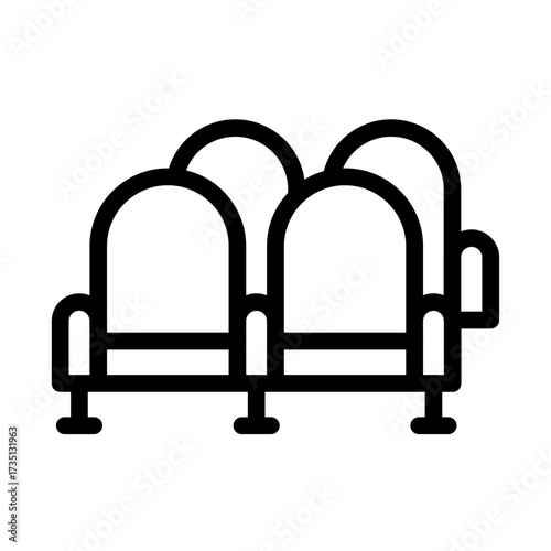 Audience Experience Line Icon of Theatrical Production Icon Set