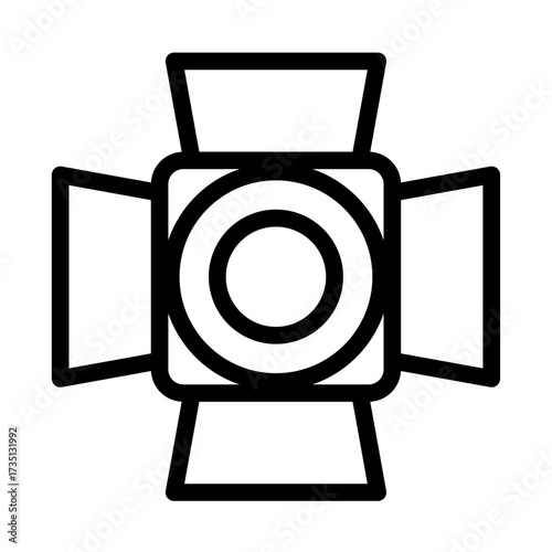 Stage Floodlight Line Icon of Stage Lighting Icon Set