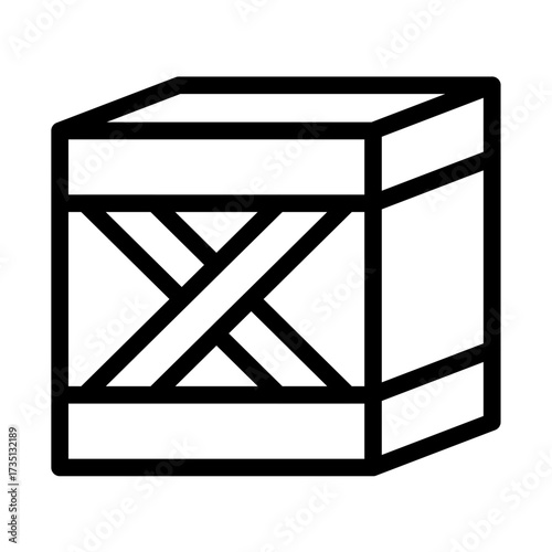 Crate Line Icon of Props and Scenery Icon Set