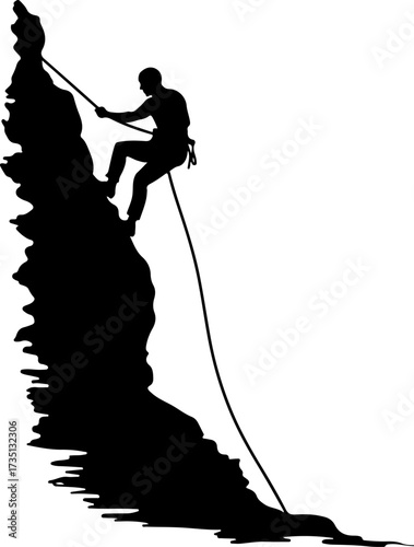A man rock climber silhouette, silhouette, vector, sport, woman, illustration, rope, climber, people, climbing, black, rock, fishing, gymnast, sports, circus, trapeze, marionette, fitness, body, puppe