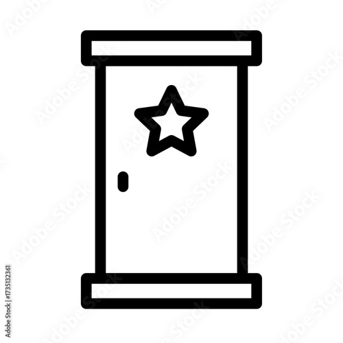 Stage Door Line Icon of Backstage Operations Icon Set