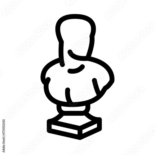 Bust Sculpture Line Icon of Sculpting Materials Icon Set
