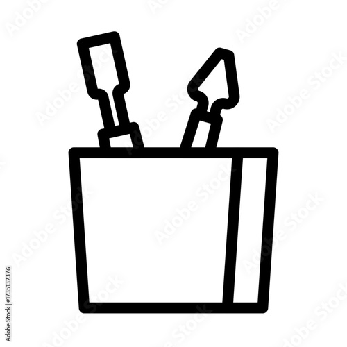 Tool Holder Line Icon of Sculpting Materials Icon Set